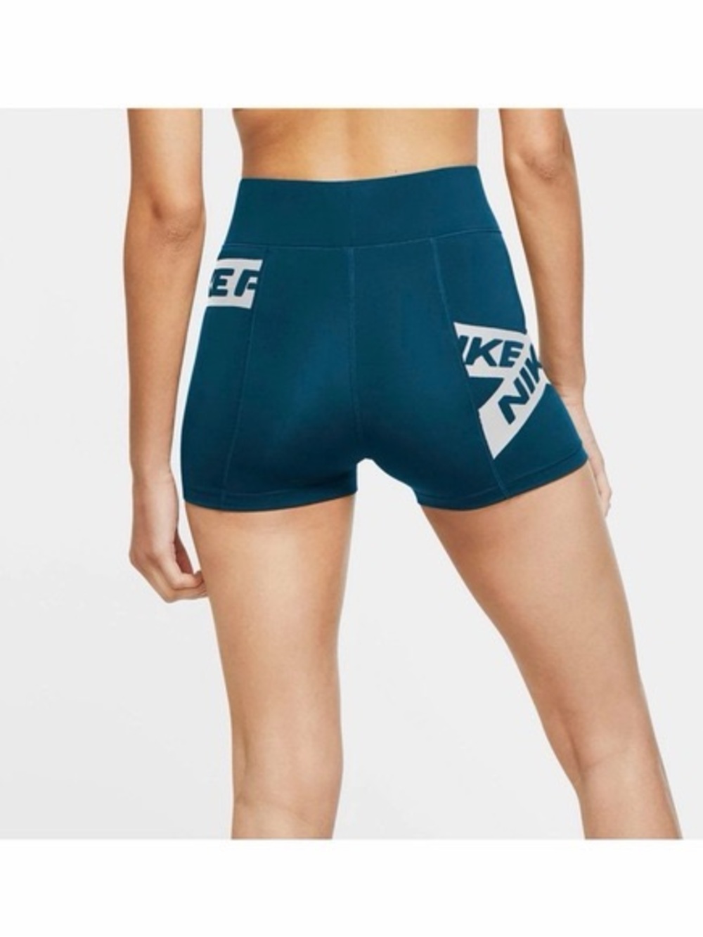 Nike Pro Mid-Rise 3” Graphic Compression Shorts Teal Blue